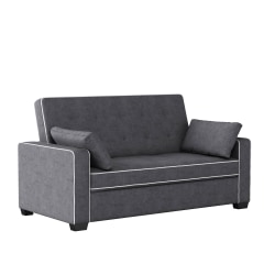 Lifestyle Solutions Serta Andrew Convertible Sofa, Full Size, 38-3/5"H x 66-1/2"W x 37-3/5"D, Charcoal