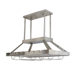 Elegant Designs 2-Light LED Overhead Wine Rack Lamp, Brushed Nickel