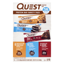 Quest Gluten Free Protein Bar Variety Pack, 2.12 oz, Total Qty 14