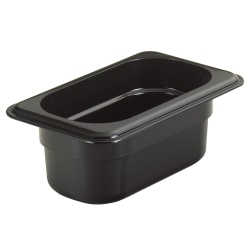 Cambro Camwear GN 1/9 Size 2" Food Pans, 2"H x 4-1/4"W x 7"D, Black, Set Of 6 Pans