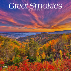 2024 Brown Trout Monthly Square Wall Calendar, 12" x 12", Great Smokies, January To December