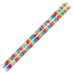 Musgrave Pencil Co. Inc. Motivational Pencils, Birthday Blitz, 12 Pencils Per Pack, Set Of 12 Packs