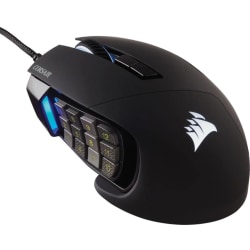 Corsair Scimitar RGB Elite Gaming Mouse - Optical - Cable - 18000 dpi - Scroll Wheel - 17 Button(s)