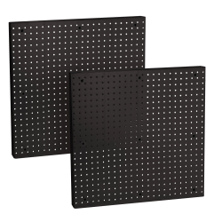 Azar Displays Styrene Pegboard Wall Panels, 24"H x 24"W x 7/8"D, Black, Pack Of 2 Wall Panels