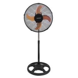 Brentwood 12" 3-Speed Adjustable Oscillating Stand Fan, 35" x 13", Black