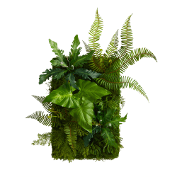 Nearly Natural Mixed Foliage Artificial Living Wall, 24"H x 16"W x 9"D, Green