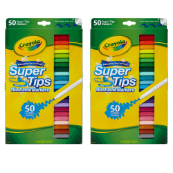 Crayola Super Tips Washable Markers, 50 Per Box, Set Of 2 Boxes