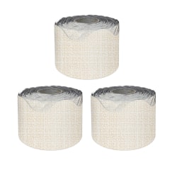 Carson Dellosa Education Rolled Scalloped Borders, Linen, 65' Per Roll, Pack Of 3 Rolls