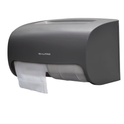 Alpine Plastic Double Roll Toilet Paper Dispenser, 10-5/16" x 6-5/16", Gray