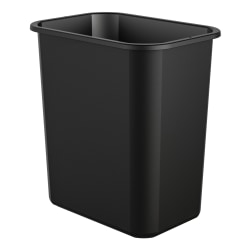 Suncast Commercial Deskside Rectangular Resin Trash Can, 7 Gallons, Black