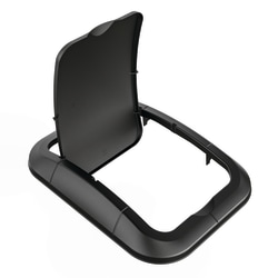 Suncast Commercial® Double-Flip Lids For Narrow Trash Cans, 2-1/4"H x 15-13/16"W x 11-5/8"D, Black, Pack Of 12 Lids