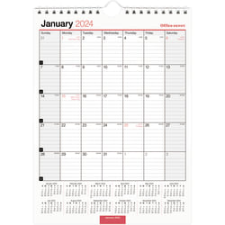 2024 Office Depot® Brand Monthly Wall Calendar, 8" x 11", White, January to December 2024 , OD301328