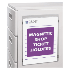 C-Line Magnetic Vinyl Shop Ticket Holders, 8 1/2" x 11", Clear, Pack Of 15