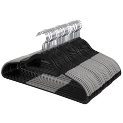 Elama Home Plastic Hangers, Adult, Black/Gray, Pack Of 50