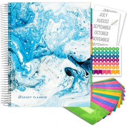 Global Printed Products Budget Planner & Monthly Bill Organizer, 8-1/2" x 11", Blue Marble