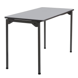 Iceberg Maxx Legroom-Series Wood Folding Table, 24"W x 48"D, Gray/Black