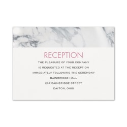 Custom Wedding & Event Reception Cards, 4-7/8" x 3-1/2", Alabaster Border, Box Of 25 Cards