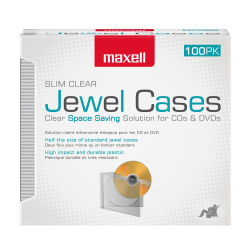 Maxell® Slim Jewel Cases, Clear, Pack Of 100