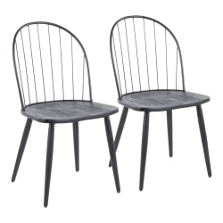 LumiSource Riley High-Back Chairs, Black, Set Of 2 Chairs