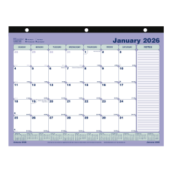 2026 Brownline Monthly Desk Pad Calendar, 11" x 8-1/2", Blue/White, January To December, C181721