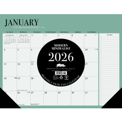 2026 Willow Creek Press Desk Pad Calendar, 22" x 17", Modern Minimalist, January To December, 57230