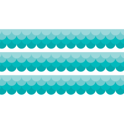 Creative Teaching Press Scallops EZ Borders, Turquoise, 24 Borders Per Pack, Set Of 3 Packs