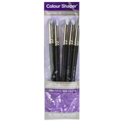 Colour Shaper Painting And Pastel Blending Tools, No. 6, Assorted Firm, Black, Set Of 5