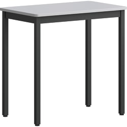 Lorell® Melamine/Steel Utility Table, 30"H x 30"W x 18-1/8"D, Gray/Black
