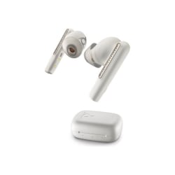 Poly Voyager Free 60+ - True wireless earphones with mic - in-ear - Bluetooth - active noise canceling - white sands - Certified for Microsoft Teams