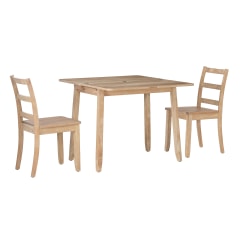 Linon Allbright Wood 3-Piece Folding Table Set, Gray