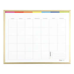 Happy Planner Color Block Dry-Erase Board, 20" x 16", White/Multicolor, Brushed Gold Frame