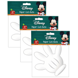 Eureka School Paper Cut Outs, 5", Mickey Mouse Clubhouse Hand, 36 Cut Outs Per Pack, Set Of 3 Packs