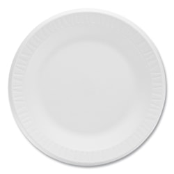 Dart® Concorde® Non-Laminated Concorde Foam Plate, 10.25" dia, White, 125/Pack, 4 Packs/CT