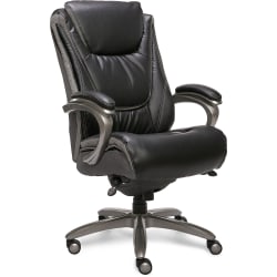 Serta® Big & Tall Smart Layers™ Blissfully Ergonomic Bonded Leather High-Back Chair, Black/Gray
