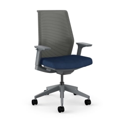 HON Cipher Ergonomic Mesh/Fabric Mid-Back Task Chair, Navy/Charcoal