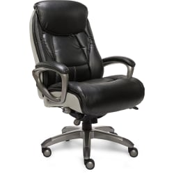 Serta® Smart Layers™ Tranquility Executive Ergonomic Bonded Leather High-Back Chair, Black/Slate
