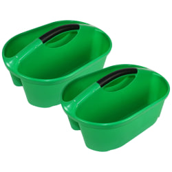 Romanoff Products Classroom Caddies, 8-1/4"H x 12"W x 16-1/4"D, Green, Pack Of 2 Caddies