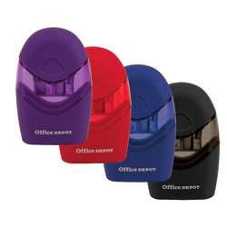 Office Depot Brand Double-Hole Manual Pencil Sharpener, Assorted Colors