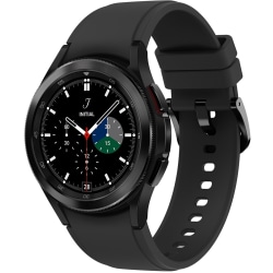 Samsung Galaxy Watch4 Classic, 42mm, Black, Bluetooth - 16 GB - 1.50 GB Standard Memory - 1.2" - Android Wear - Bluetooth - GPS - Near Field Communication - Black - Stainless Steel, Glass Body - Health & Fitness - Water Resistant - IP68 Water Resistant