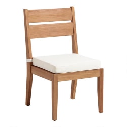 Linon Clemmett Outdoor Armless Dining Chairs, Teak/Antique White, Set Of 2 Chairs