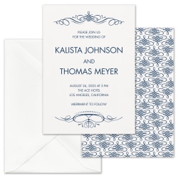 Custom Shaped Wedding & Event Invitations With Envelopes, 5" x 7", Surrounded By Swirls, Box Of 25 Invitations/Envelopes
