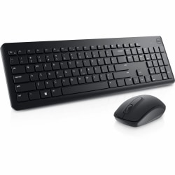 Dell KM3322W Keyboard and Mouse - USB Plunger Wireless RF 2.40 GHz Keyboard - Black - USB Wireless RF Mouse - Optical - 1000 dpi - 3 Button - Scroll Wheel - Black - Multimedia, Mute, Volume Control Hot Key(s) - AA, AAA - Compatible with PC, Mac