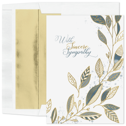 Custom Sympathy Greeting Cards, 7-7/8" x 5-5/8", Sincere Thoughts, Box Of 25 Cards
