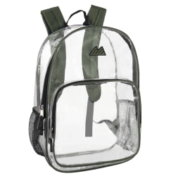 Summit Ridge Heavy-Duty Clear Backpack, Green Trim