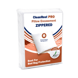 CleanRest PRO Pillow Encasements, Standard, 20" x 26", White, Case Of 4 Encasements