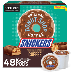 The Original Donut Shop Snickers Coffee Keurig Single Serve K-Cup Pods, Light Roast, Box Of 48 Pods