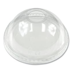 Boardwalk PET Cold Cup Dome Lids, Fits 9 Oz Squat To 12 Oz PET Cups, Clear, Pack Of 1,000 Lids