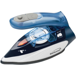 Brentwood MPI-45 1100-Watt Dual Voltage Non-Stick Travel Iron with Steam, Blue - 1100 W - Blue, White
