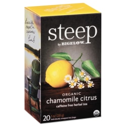 Bigelow® Steep Tea, Chamomile Citrus Herbal, 1 Oz, Box Of 20 Tea Bags