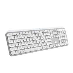 Logitech® MX Keys S Wireless Keyboard, Full Size, Pale Gray, 920-011559